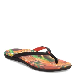 OluKai Sandals|Women's , Ho'opio Hau Sandal Black Pineapple