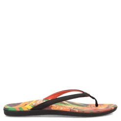 OluKai Sandals|Women's , Ho'opio Hau Sandal Black Pineapple
