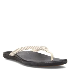 OluKai Sandals|Women's , Ho'opio Thong Sandal Bone Stripe