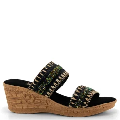 Onex Wedges|Women's , Cute Sandal Black