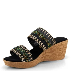 Onex Wedges|Women's , Cute Sandal Black