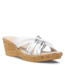 Onex Wedges|Women's , Hadley Sandal White Silver