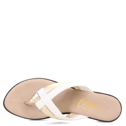 Onex Wedges|Women's , Melba Sandal White Gold