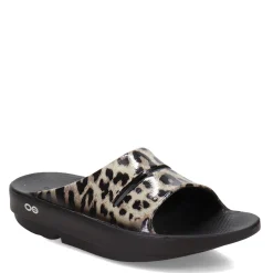 OOFOS Sandals|Women's , OOahh Luxe Slide Sandal Cheetah