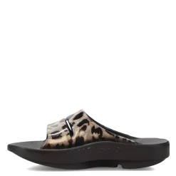 OOFOS Sandals|Women's , OOahh Luxe Slide Sandal Cheetah