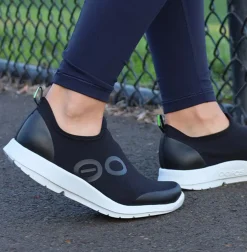 OOFOS Slip-On Shoes|Women's , OOmg Sport Sneaker Black White