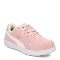 Puma Safety Sneakers & Athletic|Women's Puma, Iconic Suede Low Work Shoe Pink