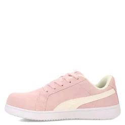 Puma Safety Sneakers & Athletic|Women's Puma, Iconic Suede Low Work Shoe Pink