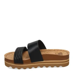 Reef Sandals|Women's , Cushion Vista Hi Slide Black Braid
