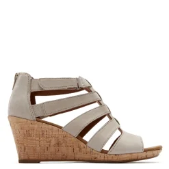 Rockport Wedges|Women's , Briah Gladiator Sandal Taupe Medium
