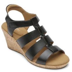 Rockport Wedges|Women's , Briah Gladiator Sandal Black