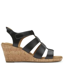 Rockport Wedges|Women's , Briah Gladiator Sandal Black