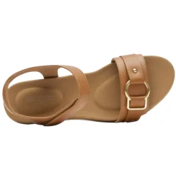 Rockport Wedges|Women's , Briah II Two Band Sandal Brown
