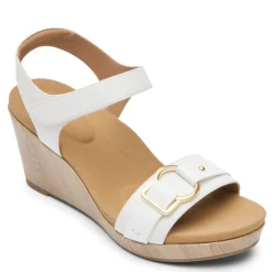 Rockport Wedges|Women's , Briah II Two Band Sandal White