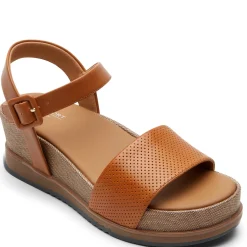 Rockport Wedges|Women's , Delanie Sandal Honey