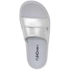 Ryka Sandals|Women's , Restore Slide Recovery Sandal Silver Grey