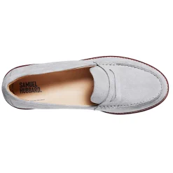 Samuel Hubbard Loafers|Women's , Tailored Traveler Loafer Light Grey Suede