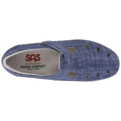 SAS Slip-On Shoes|Women's , Roamer Slip-On Blue Plaid