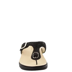 SAS Sandals|Women's , Sanibel T-Strap Slide Sandal Black Snake