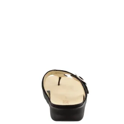 SAS Sandals|Women's , Sanibel T-Strap Slide Sandal Black Snake