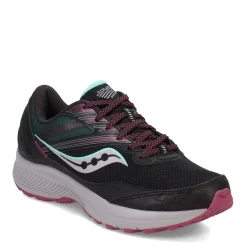 Saucony Sneakers & Athletic|Women's , Cohesion TR15 Trail Running - Wide Width Black/Dusk/Mint