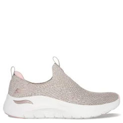 Skechers Slip-On Shoes|Women's , Arch Fit 2.0 - Sheer Shimmer Sneaker Taupe