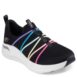 Skechers Slip-On Shoes|Women's , Arch Fit 2.0 - Colorful Road Sneaker Black Rainbow Multi