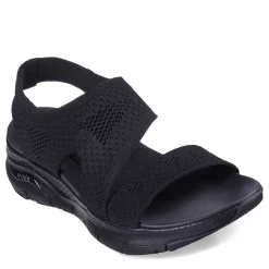 Skechers Wedges|Women's , Arch Fit - Brightest Day Sandal Solid Black