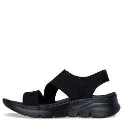 Skechers Wedges|Women's , Arch Fit - Brightest Day Sandal Solid Black