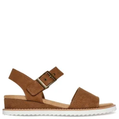 Skechers Wedges|Women's , BOBS Desert Kiss - Serendipitous Sandal Chestnut