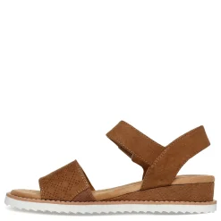 Skechers Wedges|Women's , BOBS Desert Kiss - Serendipitous Sandal Chestnut