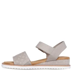 Skechers Wedges|Women's , BOBS Desert Kiss - Serendipitous Sandal Taupe
