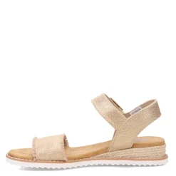 Skechers Wedges|Women's , BOBS Desert Kiss - Gold Crush Sandal Champagne