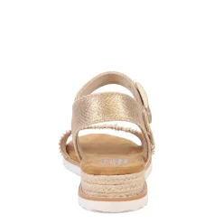 Skechers Wedges|Women's , BOBS Desert Kiss - Gold Crush Sandal Champagne