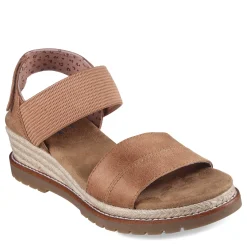 Skechers Wedges|Women's , BOBS Desert Chill - City Scapes Sandal Chestnut