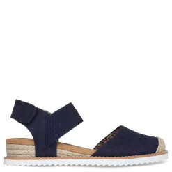 Skechers Wedges|Women's , BOBS Desert Kiss - Sun Shining Sandal Navy