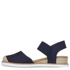 Skechers Wedges|Women's , BOBS Desert Kiss - Sun Shining Sandal Navy