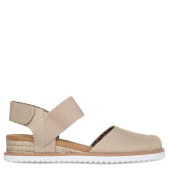 Skechers Wedges|Women's , BOBS Desert Kiss - Sun Shining Sandal Natural