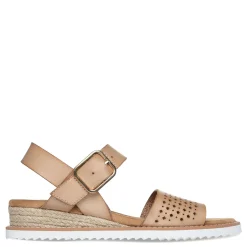 Skechers Wedges|Women's , BOBS Desert Kiss - Sunny Flair Sandal Natural