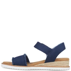 Skechers Wedges|Women's , BOBS Desert Kiss - Adobe Princess Sandal Navy