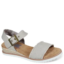 Skechers Wedges|Women's , BOBS Desert Kiss - Adobe Princess Sandal Taupe