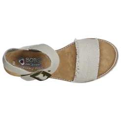Skechers Wedges|Women's , BOBS Desert Kiss - Adobe Princess Sandal Taupe