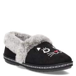 Skechers Slippers|Women's , BOBS Too Cozy - Meow Pajamas Slipper Black