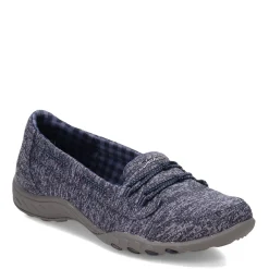 Skechers Flats|Women's , Breathe Easy - Good Influence Slip-On Navy