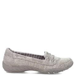 Skechers Flats|Women's , Breathe Easy - Good Influence Slip-On Gray