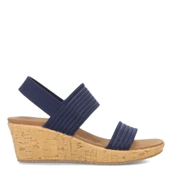 Skechers Wedges|Women's Cali, Beverlee - Sheer Luck Sandal Navy