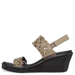 Skechers Wedges|Women's Cali, Rumble On - Sassy Dayz Sandal Taupe