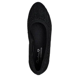 Skechers Flats|Women's , Cleo 2.0 - Glitzy Daze Flat Black/Black Sparkle