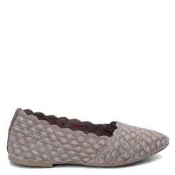 Skechers Flats|Women's , Cleo - Honeycomb Flat Dark Taupe