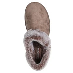 Skechers Slippers|Women's , Cozy Campfire Fresh Toast Slipper - Wide Width Dark Taupe